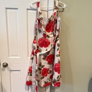 Alexia Admor Asymmetrical Dress - Red Floral on White
